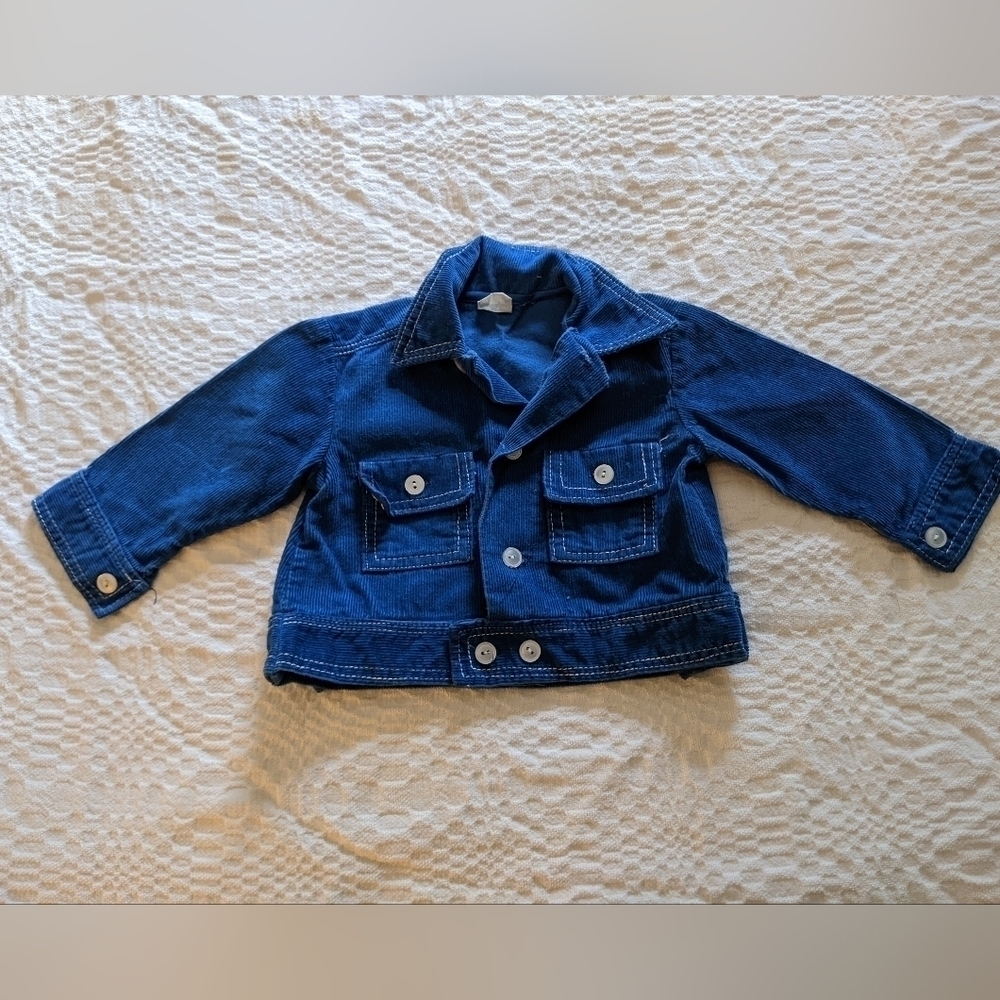 Vintage 1960s Cradle Togs Blue Corduroy Jacket